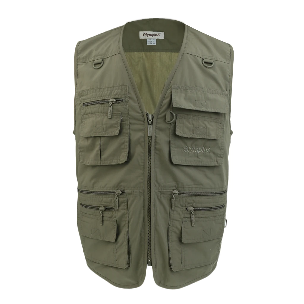 Men's Fishing Vest Photography Casual Waistcoat Multi Pockets Jackets Vests Outdoor | Спорт и развлечения