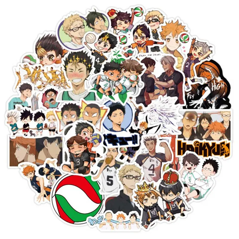 50 шт./компл. Японское Аниме Haikyuu! Граффити наклейки волейбол для чемодана ноутбука