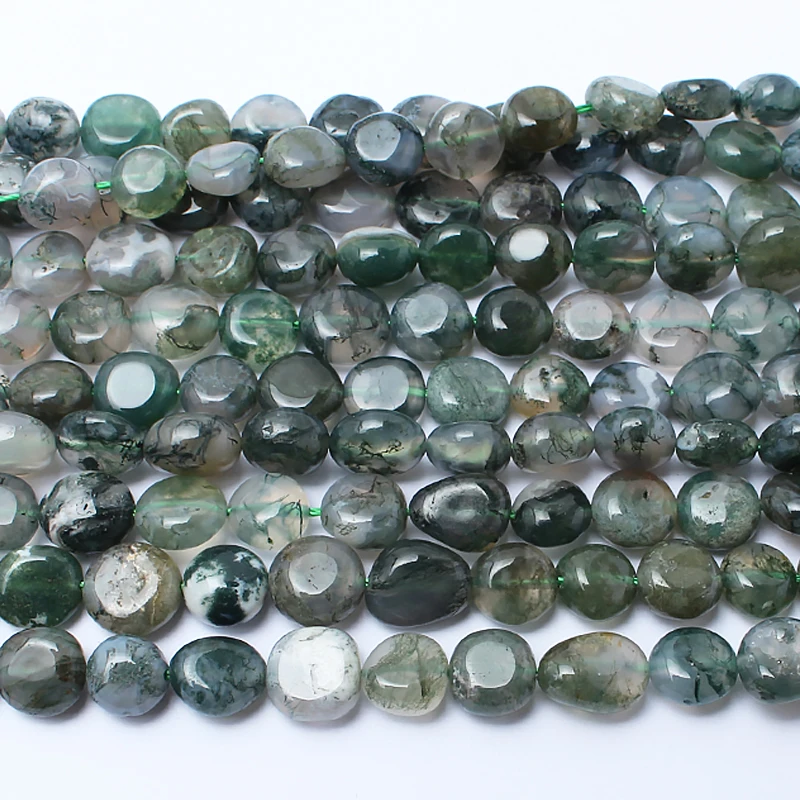 

Natural Irregular Moss Onyx Stone Beads 8-10mm Loose Beads For DIY Making Bracelet Necklace Jewelry Charm 15inches Strands
