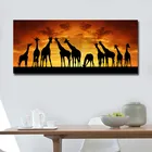Африка искусство Закат Жираф Пейзаж картина украшение для дома холст художественные принты картинки для домашнего декора куадро