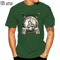 valhalla shield viking t shirt spring natural over size s 5xl vintage graphic tee shirt basic character shirt