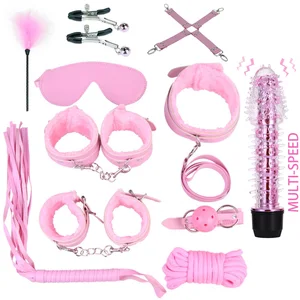 YEMA 12 шт.компл. Фетиш Ограничения секс бондаж набор рот кляп лодыжки наручники палочка вибратор кнут интимные игрушки для пар мазь игры