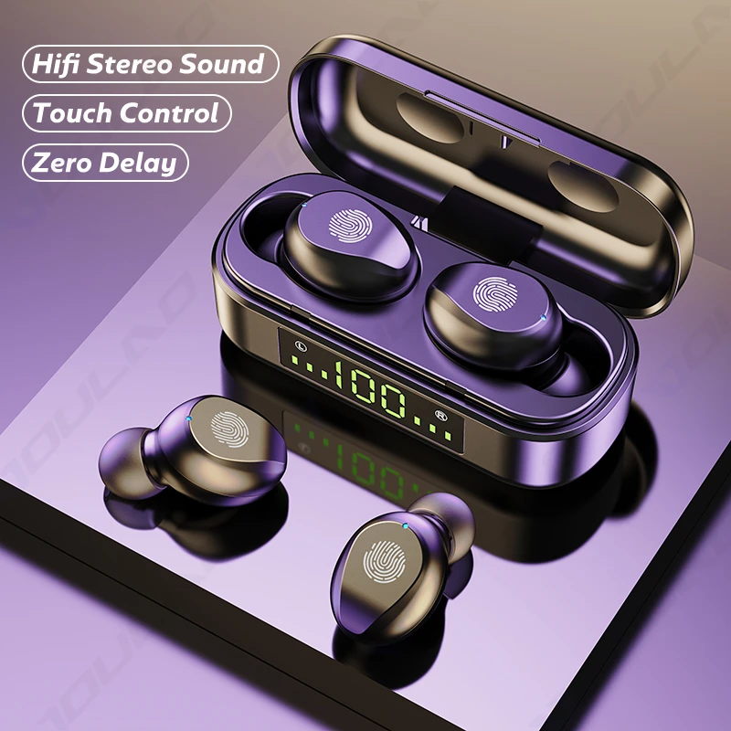 

TWS Bluetooth Wireless Headphones Sports Waterproof Earbuds Bluetooth 5.0 Earphone With Microphones Touch Control HiFi Headsets