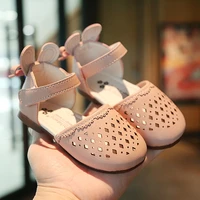 1 6 years toddler princess fashion cut outs bow child beach shoes kids 2021 baby pu leather flat sandals for summer little girls