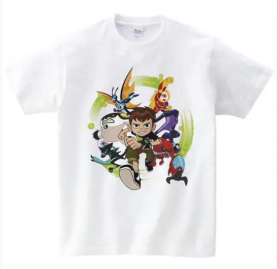 Новинка года; детская футболка Omnitrix Ben 10 настоящая детская футболка летние топы для маленьких мальчиков и девочек; футболки с рисунком из аниме; От 3 до 9 лет - Цвет: white childreT-shirt