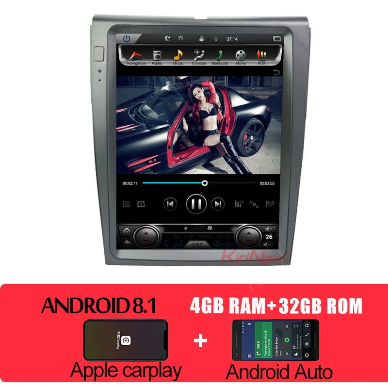 Android car radio KiriNavi вертикальный экран Tesla стиль 12,1 ''Android автомобильный Радио gps навигация для Ford Edge автомобильный Dvd мультимедийный плеер 2011-2012 - Цвет: Android car radio