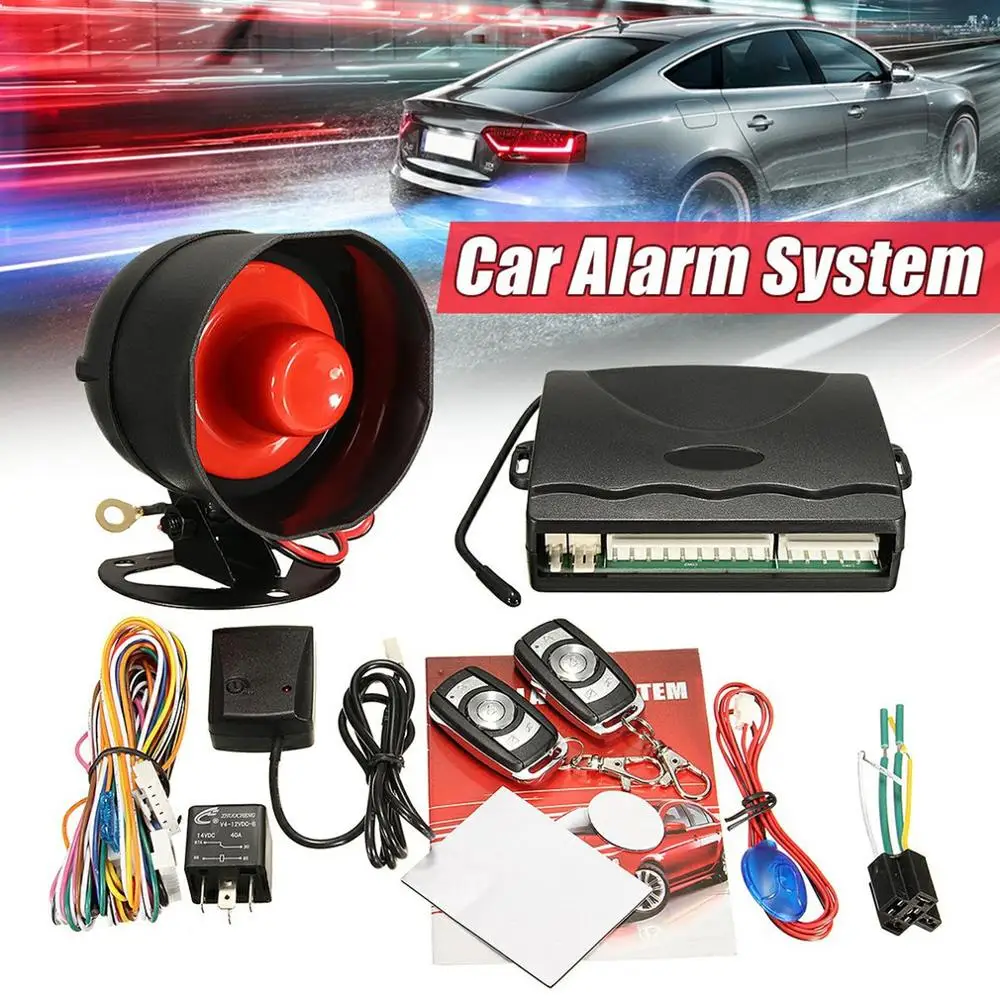 

Reliable Car Vehicle Alarm Protection Burglar System Keyless Entry Siren 2 Remote Control Car Entry Siren