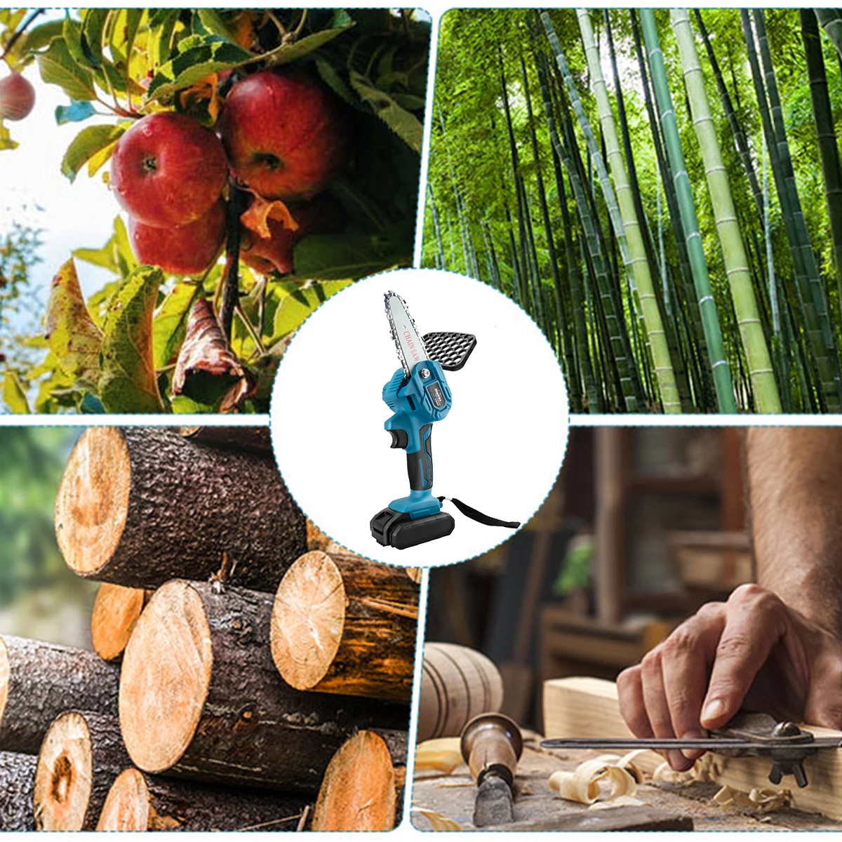 

Electric Chain Saw 550W Portable Electric Saw Pruning Saw Wood Cutter Machine Garden Logging Power Tools With Battery