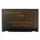 Дигитайзер сенсорного экрана в сборе с рамкой для ноутбука HP Pavilion x360 14 dh 0706nz, NV140FHM