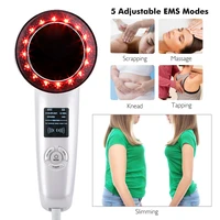 face lifting 6 in 1 ems infrared ultrasonic body massager device ultrasound slimming fat burner cavitation face beauty machine