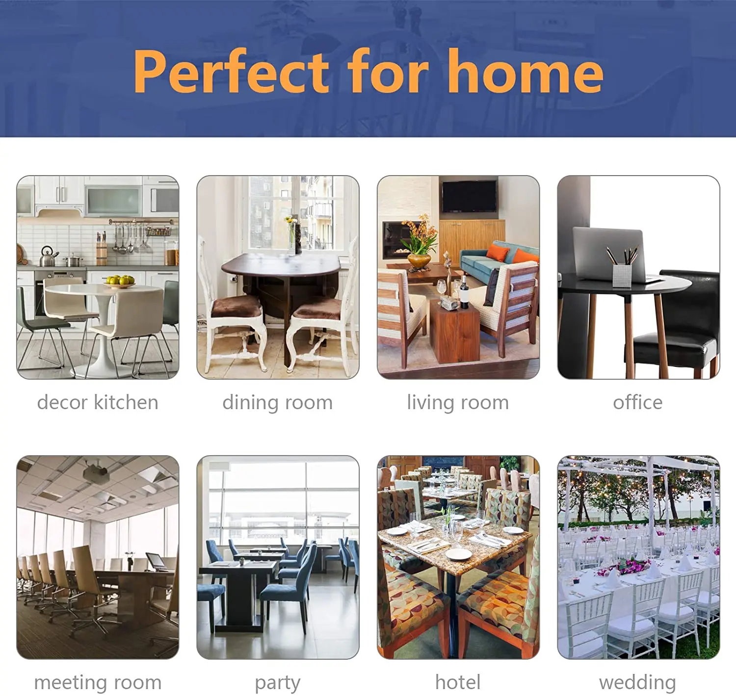 

GLCS GLAUCUS 2pcs Chair Covers Dining Chair Covers Seat Covers for Dining Room Wedding Banquet Party Decoration