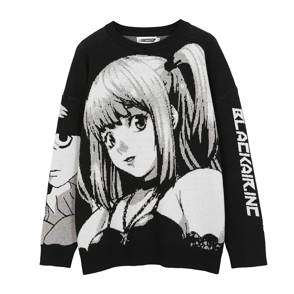 

Long Sleeve Japanese Style Kawaii Cute Cartoon Hiphop Oversized Streetwear Men Sweaters Winter Clothes Mens 2021 Pullover Top