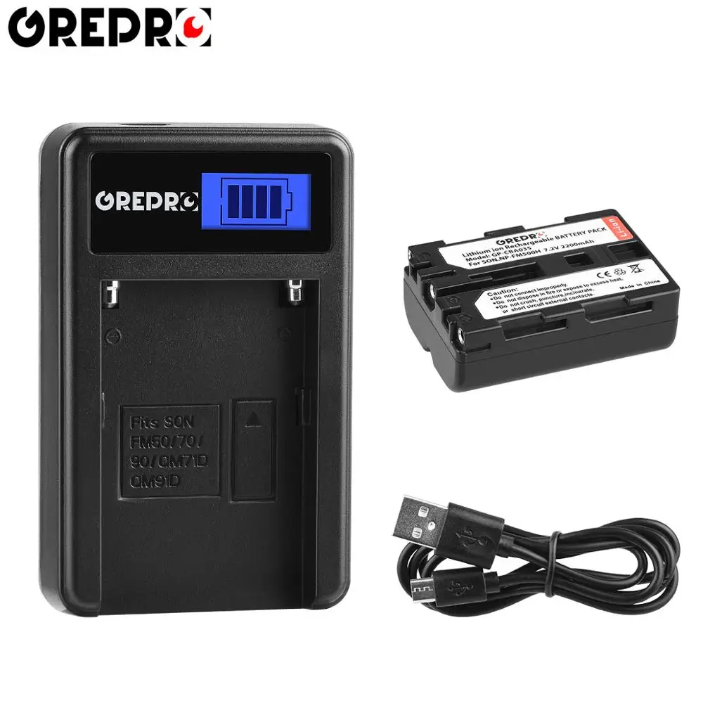 1 шт. NP-FM500H NP FM500H аккумулятор + зарядное устройство USB с ЖК-дисплеем для Sony Alpha A58