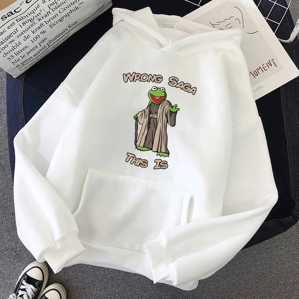 

Wrong Saga Funny Frog Comics Sweatshirts Men Casual Loose Simple Hoodie Autumn Winter Warm Streetwear Fleece Loose Male Hooded