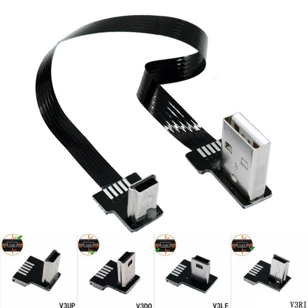 Мини-USB-кабель для передачи данных угловой Т-порт V3 старый тахограф линия питания