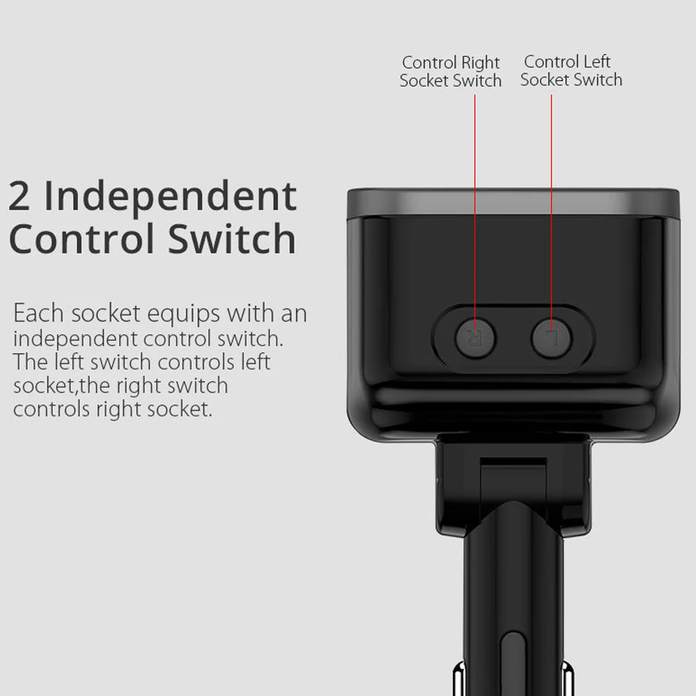 Двойной USB разъем автомобиля ЖК прикуриватель сплиттер Тип C зарядное устройство