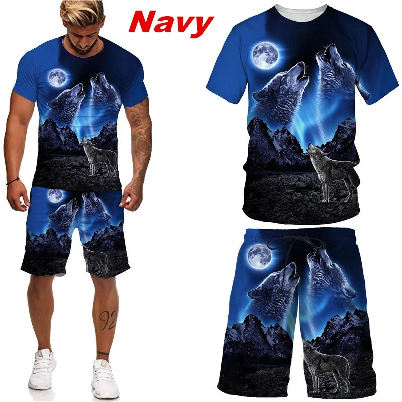 

Ferocious Lion Summer 3D Printed Men's T-shirt Shorts Set Men's Sportswear Tracksuit O Neck Short Sleeve Men's Clothing Suit