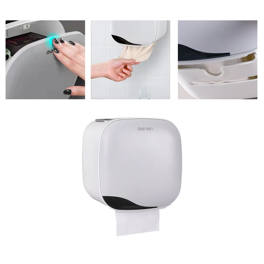 

1 Pcs Wall Mount Toilet Paper Holder Shelf Tissue Box Waterproof Toilet Paper Tray Roll Tube Bathroom Storage Box Organizer