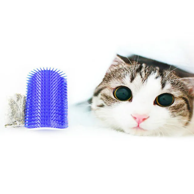 Pet Comb Blue Cat Corner Groomer Scratching Rubbing Brush Pet Hair Removal Massage Trimming Pet Grooming Cleaning Supplies