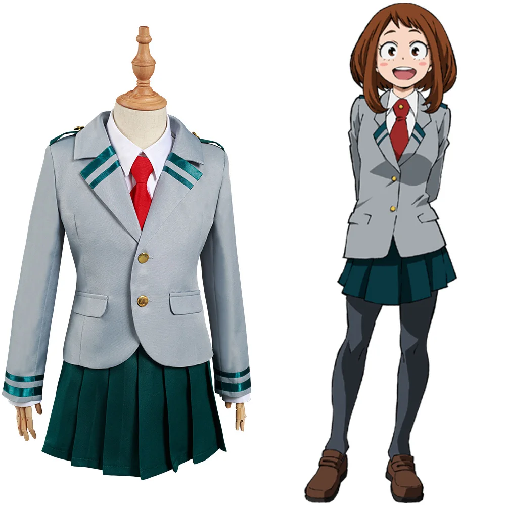 

My Hero Academia Ochaco Uraraka Asui Tsuyu Cosplay Costume Kids Girls Uniform Skirt Outfits Halloween Carnival Suit