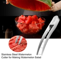 watermelon slicer fruits vegetables melon cutter kitchen stainless steel splitting tool fruits salad handmade diced machine