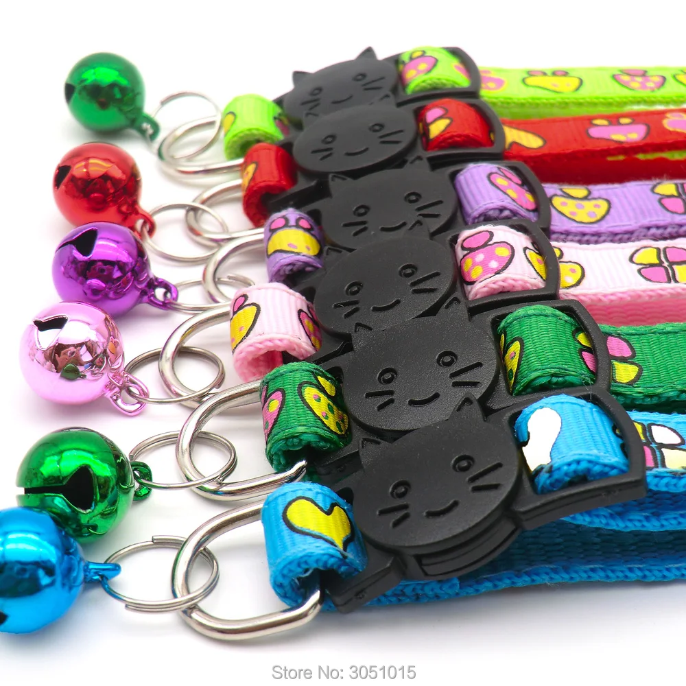 Оптовая продажа 100 шт кошачья мордочка Кнопка Регулируемый ошейник с