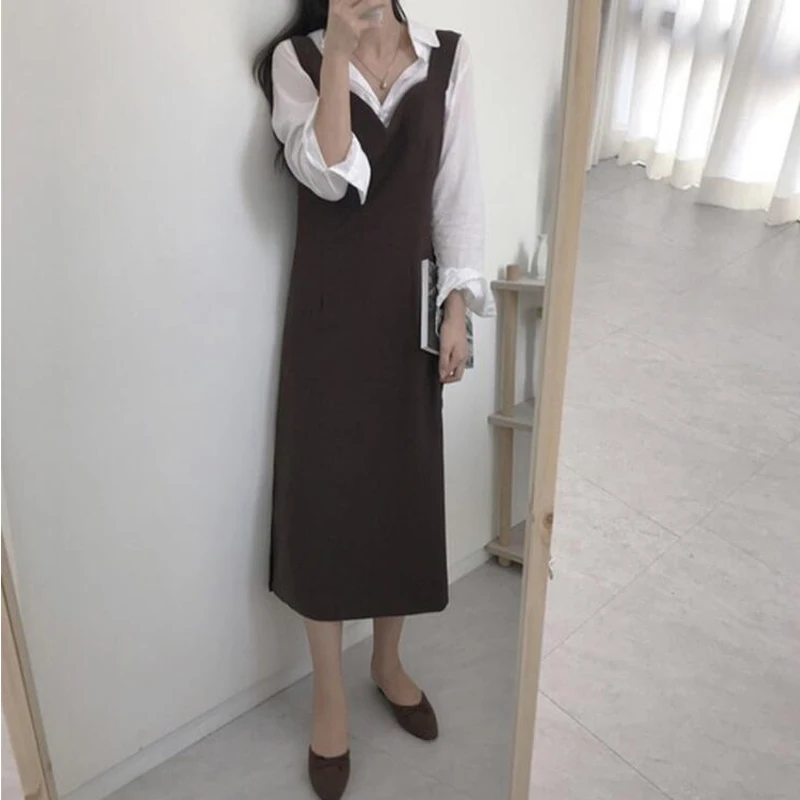 

Женский сарафан из 2 предметов, повседневный модный длинный сарафан с разрезом, модель CL448 на лето и осень, 2020