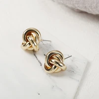 2020 new womens earrings metal twist golden earrings for women bijoux korean boucle girls gifts jewelry wholesale