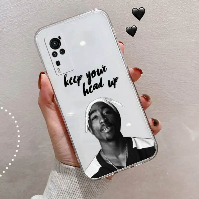 

tupac famous rapper Phone Case Transparent for vivo v y iqoo 3 15 17 19 5 70 51 52 30 20 s se