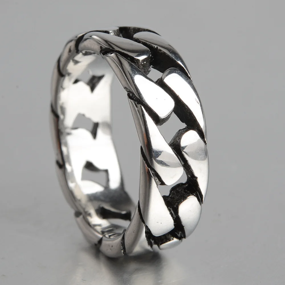 Роскошные кольца из нержавеющей стали 316L для мужчин и женщин кубинская цепь