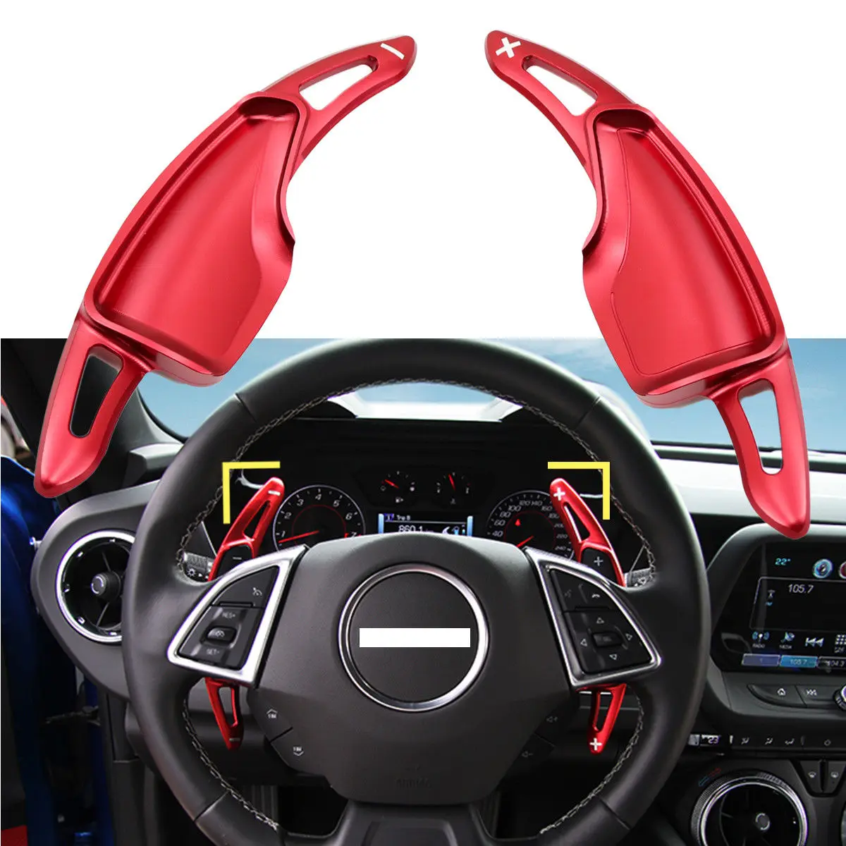 2X весла переключения передач на руль удлинитель подходит для Chevrolet Camaro 2016 2017 2018 2019