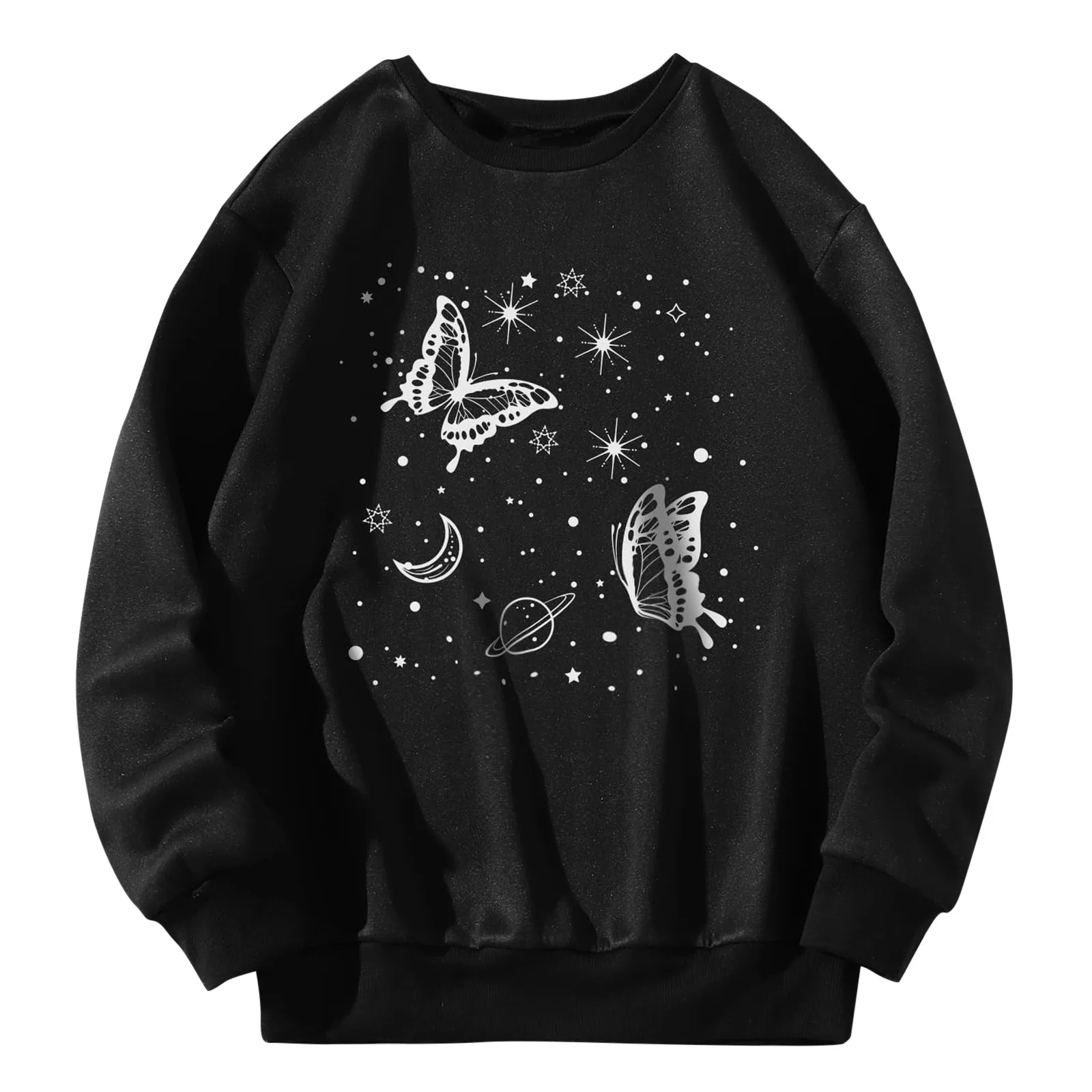 

Fairy Butterfly Graphic Sweatshirt New Women Casual Long Sleeve Sports Pullover Tops Harajuku Sweatshirts Autumn Clothes A40