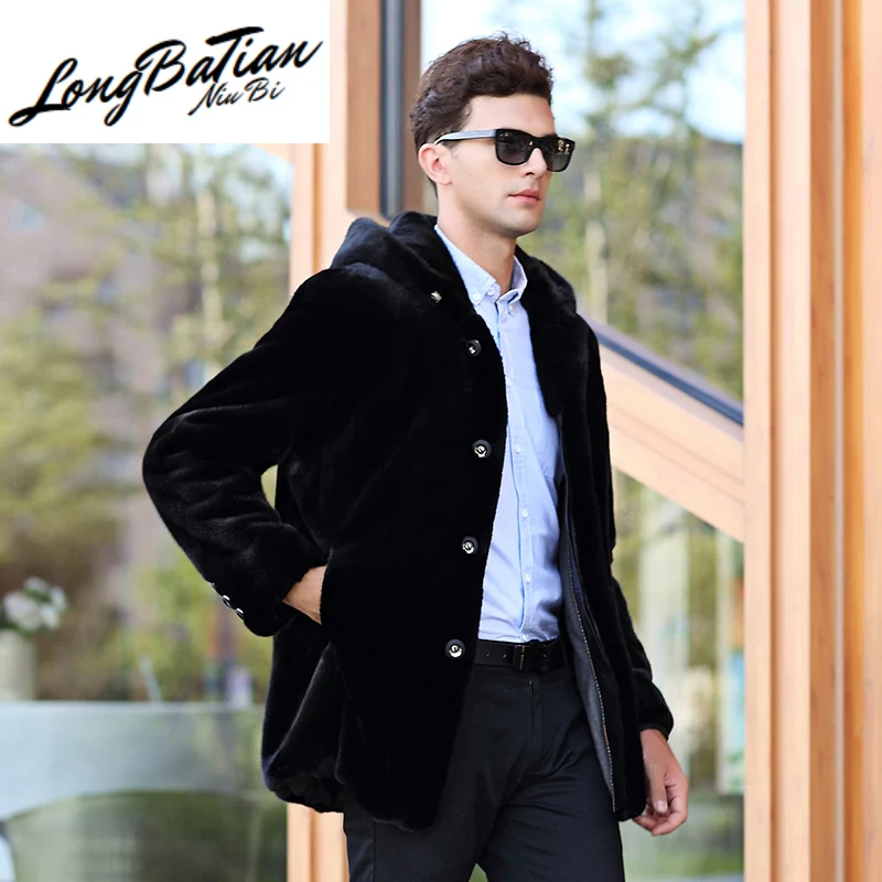 Новинка 2020 мужская куртка из натурального меха Зимняя Теплая норковая с