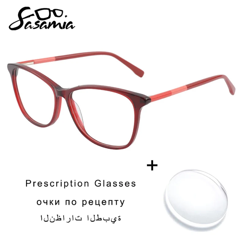 

Женские очки для чтения SASAMIA, очки из ацетата синего цвета, очки для близорукости, очки для девушек с линзами по рецепту