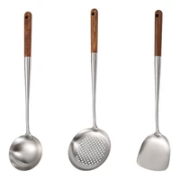 304 stainless steel turner soup spoon ladle strainer colander long handle kitchen utensils cooking tools