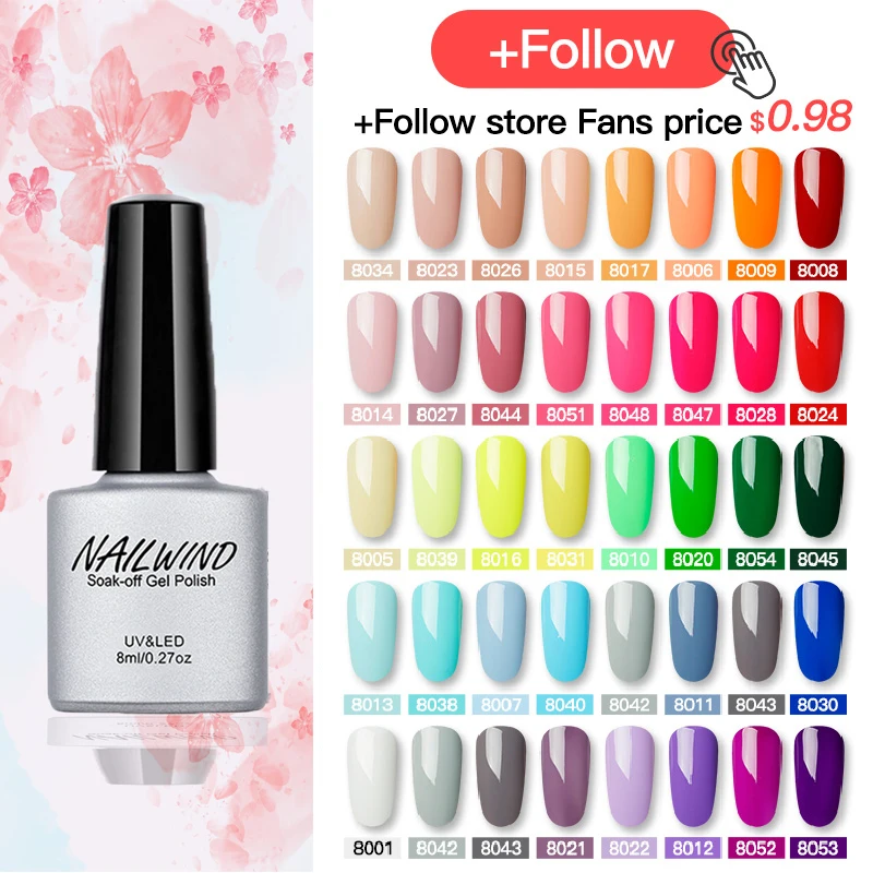 NAILWIND гель для ногтей гибридные Лаки геллак Набор маникюра Топ праймер