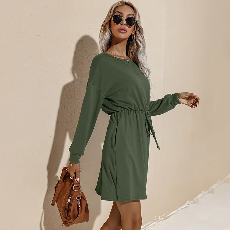 Осень/Зима 2021 Новинка женское короткое платье с длинными рукавами в европейском