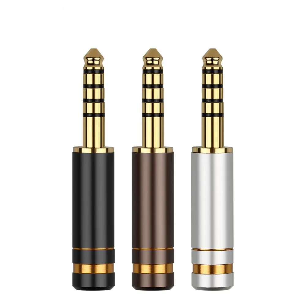 

5PCS 4.4mm Jack 5Pole Balanced plug Copper Gold Plated Stereo Headphone Connectors Aluminum Alloy Speaker Audio Plugs Adapters