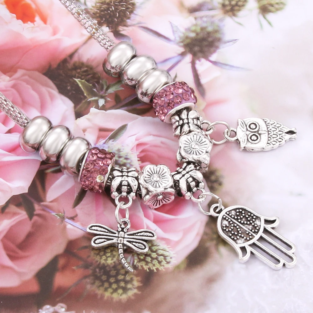 Ожерелье сова бергамот стрекоза 6 цветов застежка-лобстер цепочка свитер