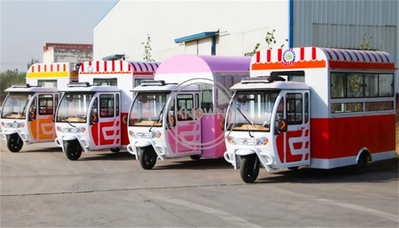 3 колеса Электрический мобильный закуски быстро Еда прицеп для хот-догов