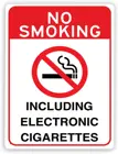 7503 предуПредупреждение ительный знак, не курить, включая электронную сигарету, оловянный Алюминиевый металлический декор, предупреждающий знак дорожного движения 12x16 дюймов