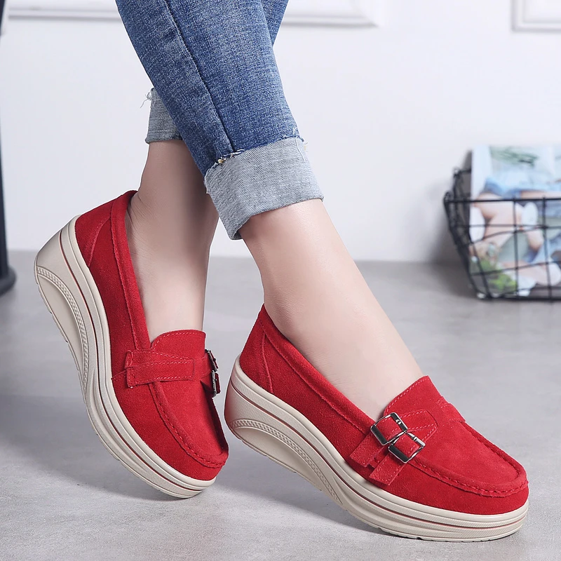 Женские лоферы для фитнеса прогулочная обувь из натуральной кожи слипоны на