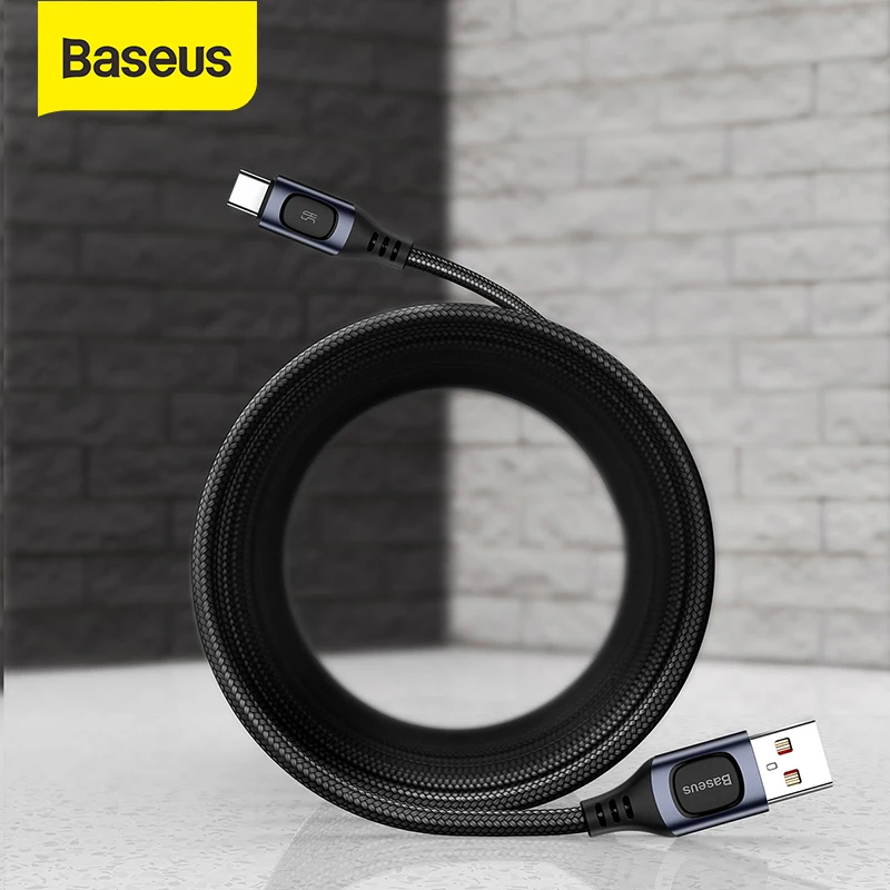 Кабель USB Type C Baseus 5A для быстрой зарядки кабель Samsung S20 Huawei Mate 30 Xiaomi 10 передачи