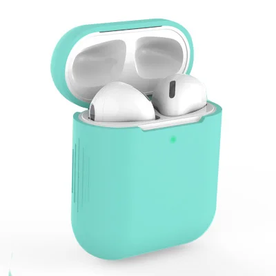 Силиконовый защитный чехол для Apple AirPods, беспроводная Крышка для наушников AirPod 2 1, аксессуары для наушников Air Pods, защитная оболочка - Цвет: Green