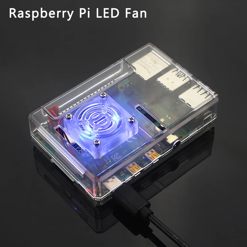 Светодиодный охлаждающий вентилятор Raspberry Pi 5 В задний светильник блестящий