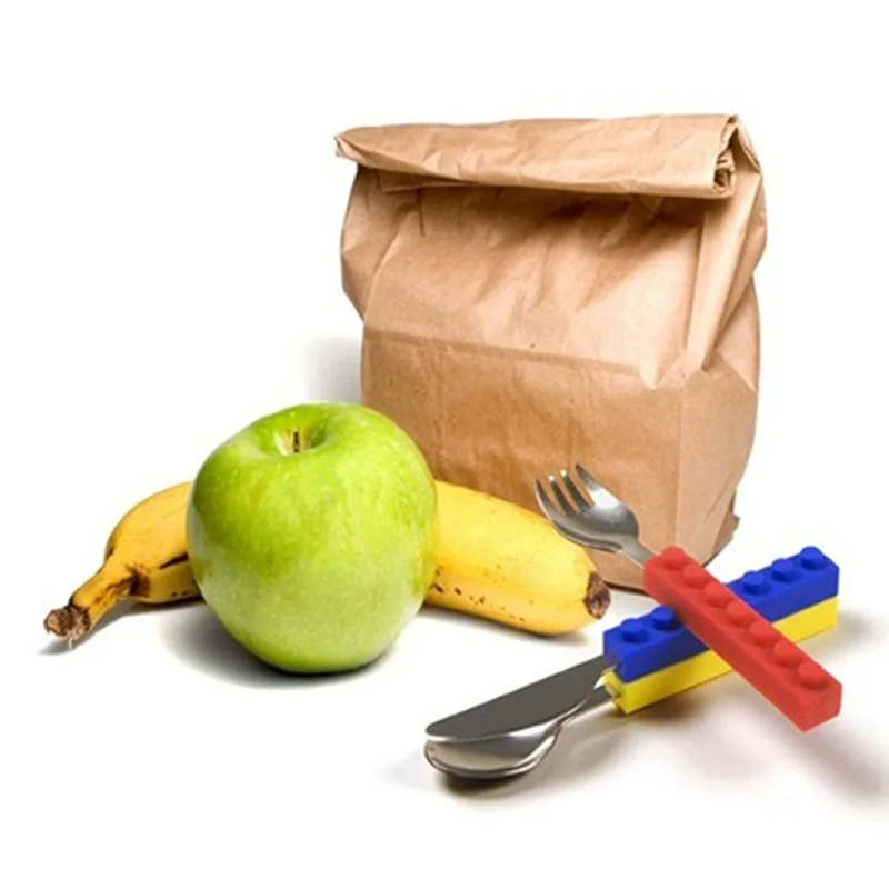 Лего кирпич столовые приборы из нержавеющей стали силиконовые строительные