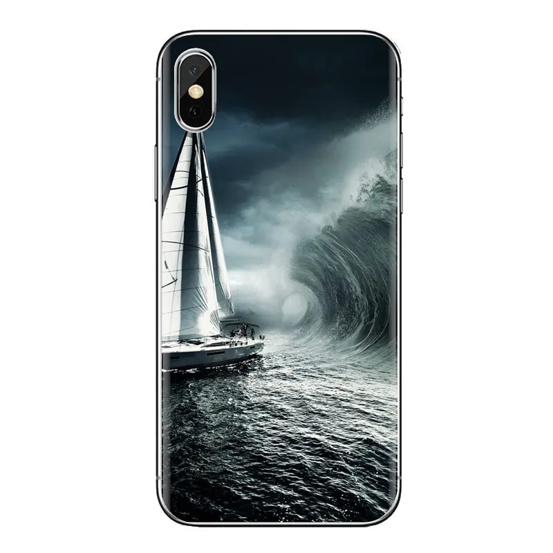 For Samsung Galaxy A3 A5 A7 A9 A8 Star A6 Plus 2018 2015 2016 2017 TPU Transparent Shell Cases sand Sailing Ship Dark Wallpapers |