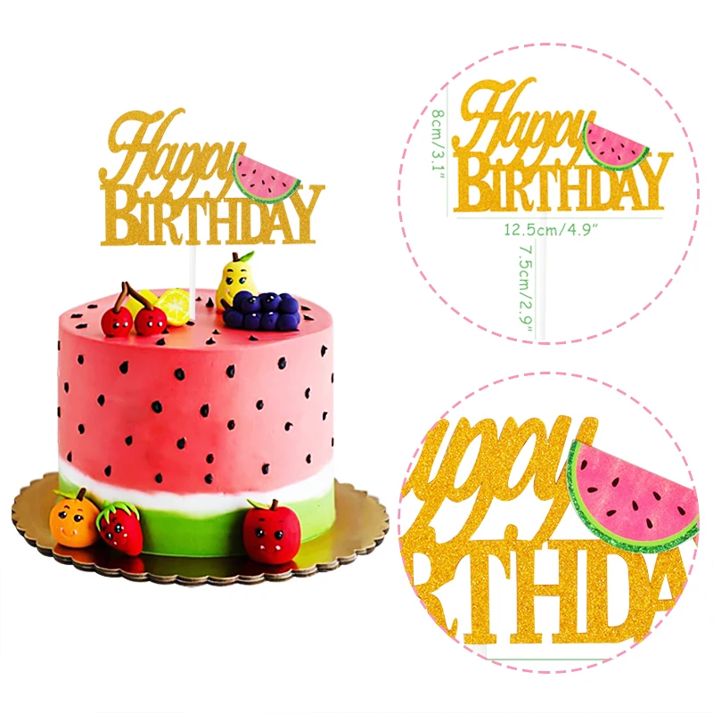 Украшения на день рождения товары для арбуза топпер торта баннер летняя