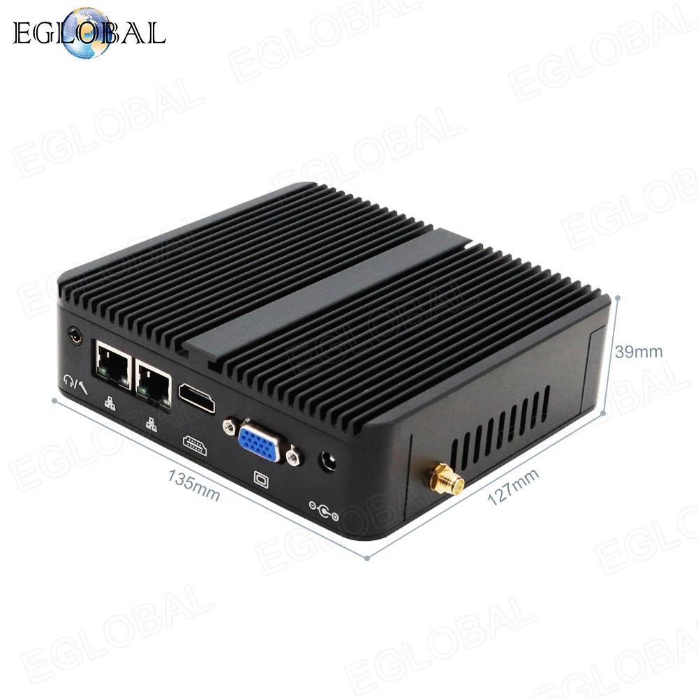 Мини-компьютер Eglobal Intel Celeron J4125 J4105 N4100 без вентилятора 2LAN 2COM HDMI VGA 3 года гарантии |