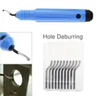 Ручной Применение быстрого зажима металла Алюминий в виде ручки для снятия заусенцев триммер и скребок обрезчик углов набор с 11 шт. режущая головка синий